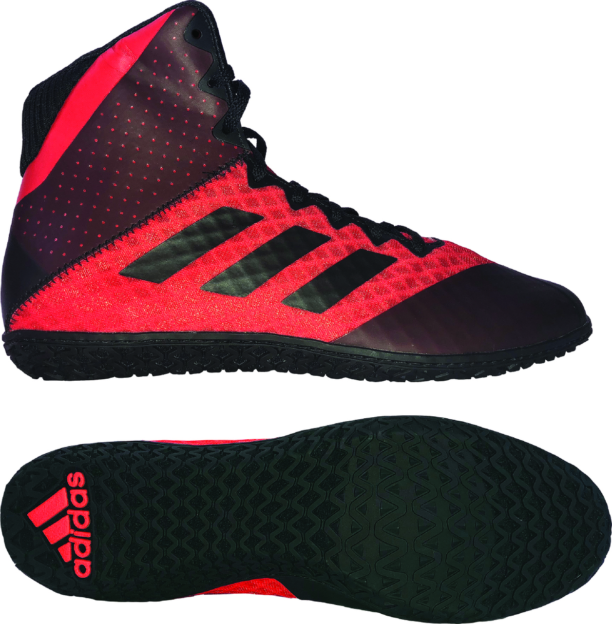 adidas Mat Wizard 4 Wrestling Shoe, color: Red/Black [BC0532