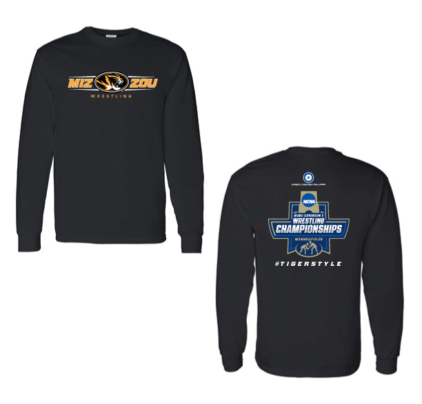 Mizzou Wrestling Tiger Style Black Long Sleeve T-Shirt 